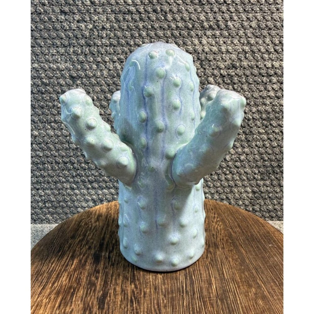 Ceramic 4 Arm Cactus Accent Sculpture, 6" Height, Jewelry Holder Bracelets